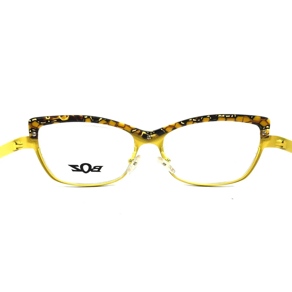 BOZ Eyeglasses Frames ZUMBA 9555 Black Yellow Tortoise Semi Rimmed 52-16.5-140